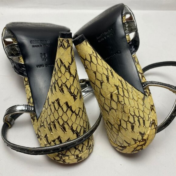 Miu Miu Snakeskin Print Leather Strappy Heels Size 38.5 - Picture 12 of 12